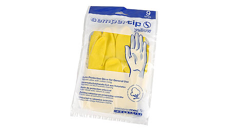 Sempertip yellow latex glove packshot