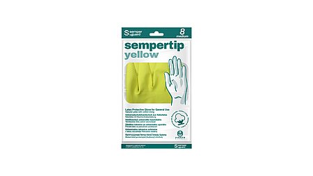 Sempertip yellow latex glove packshot