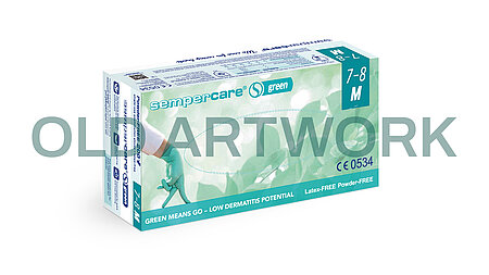 Sempercare Green nitrile examination glove - size M